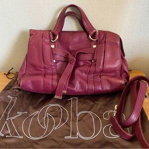 Kooba leather burgundy crossbody satchel